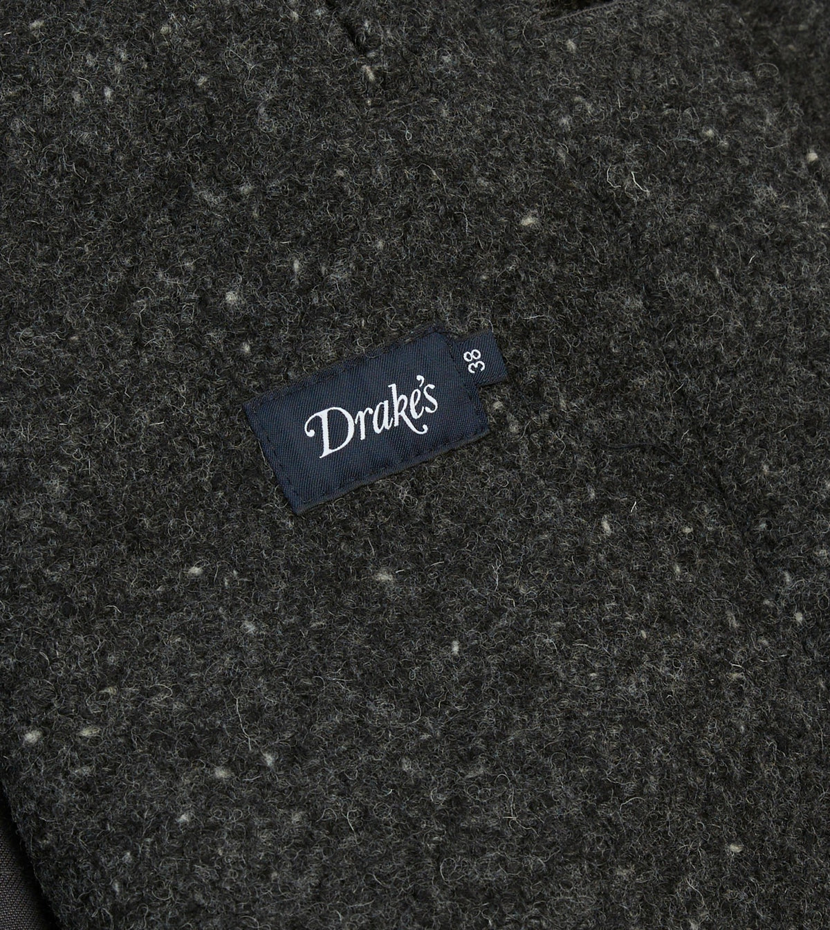 Drake's Grey Flecked Wool Raglan Coat