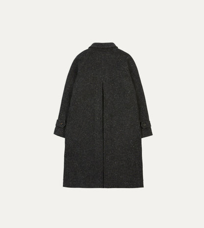 Drake's Grey Flecked Wool Raglan Coat