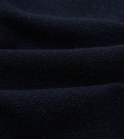 Drake's Navy Donegal Wool Raglan Coat