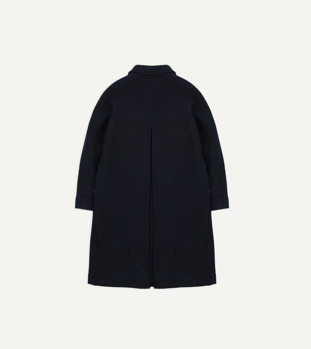 Drake's Navy Donegal Wool Raglan Coat