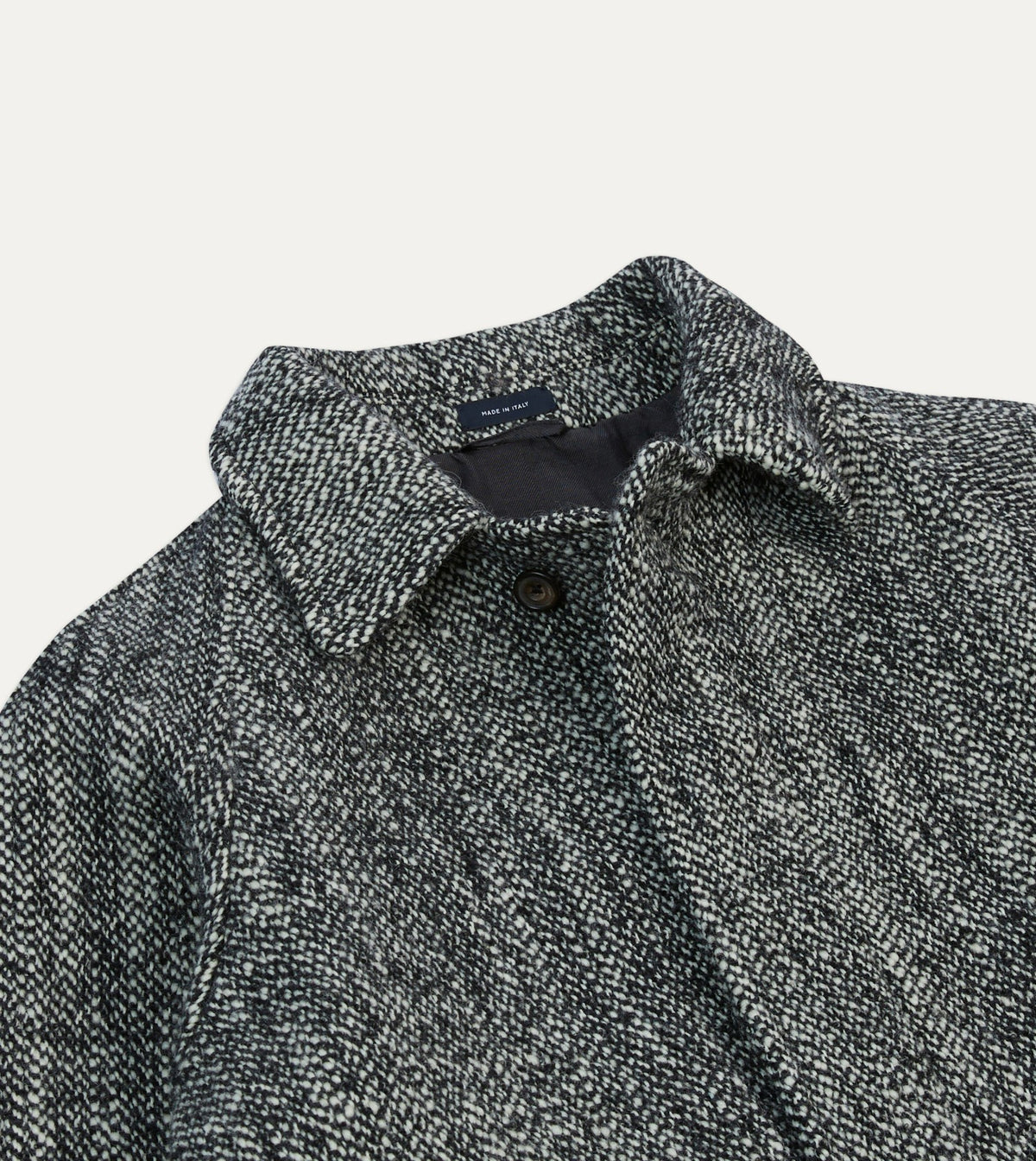 Drake's Salt and Pepper Wool Raglan Coat