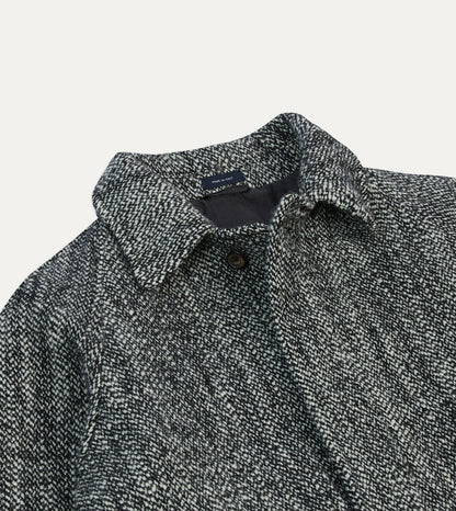 Drake's Salt and Pepper Wool Raglan Coat