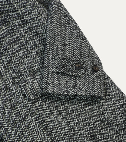 Drake's Salt and Pepper Wool Raglan Coat