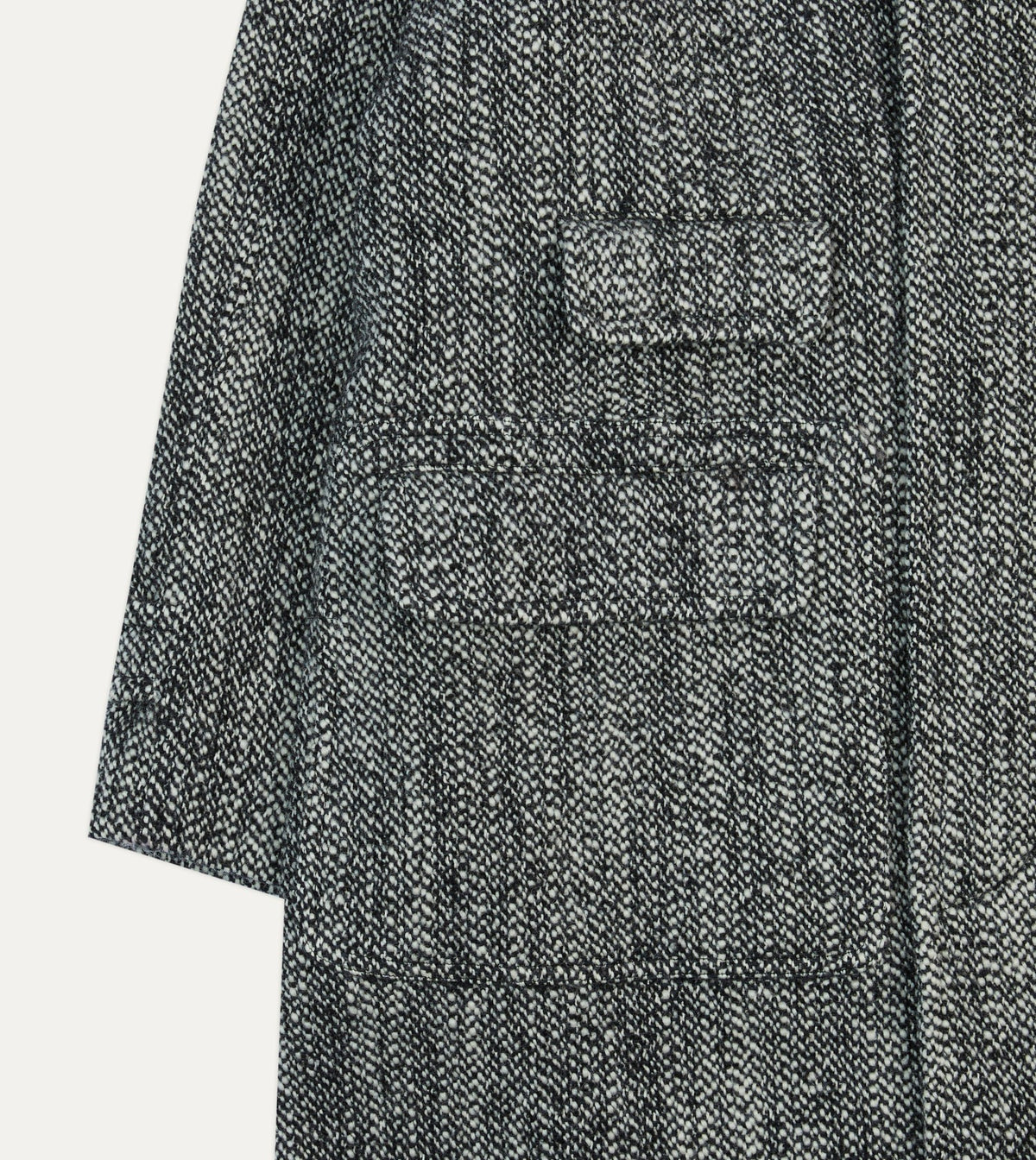 Drake's Salt and Pepper Wool Raglan Coat