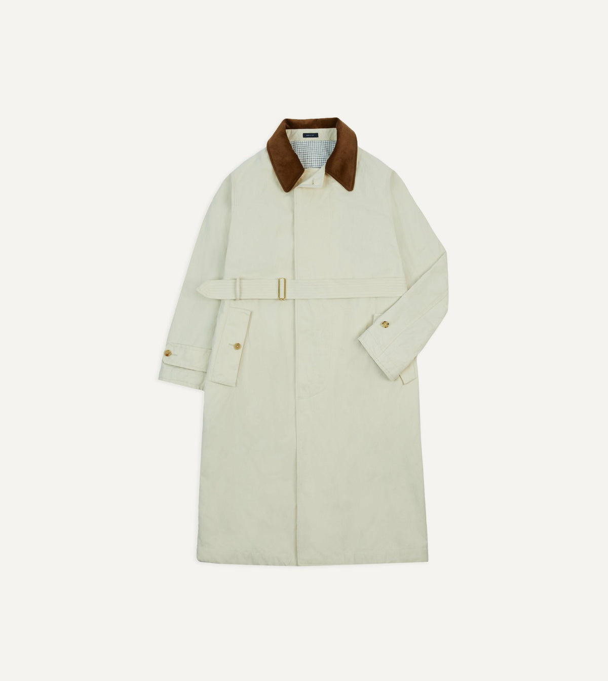 Drake's Ecru Cotton Dispatch Raincoat