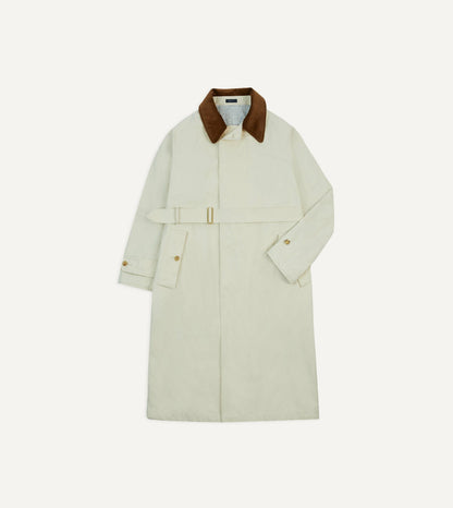 Drake's Ecru Cotton Dispatch Raincoat