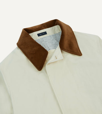 Drake's Ecru Cotton Dispatch Raincoat