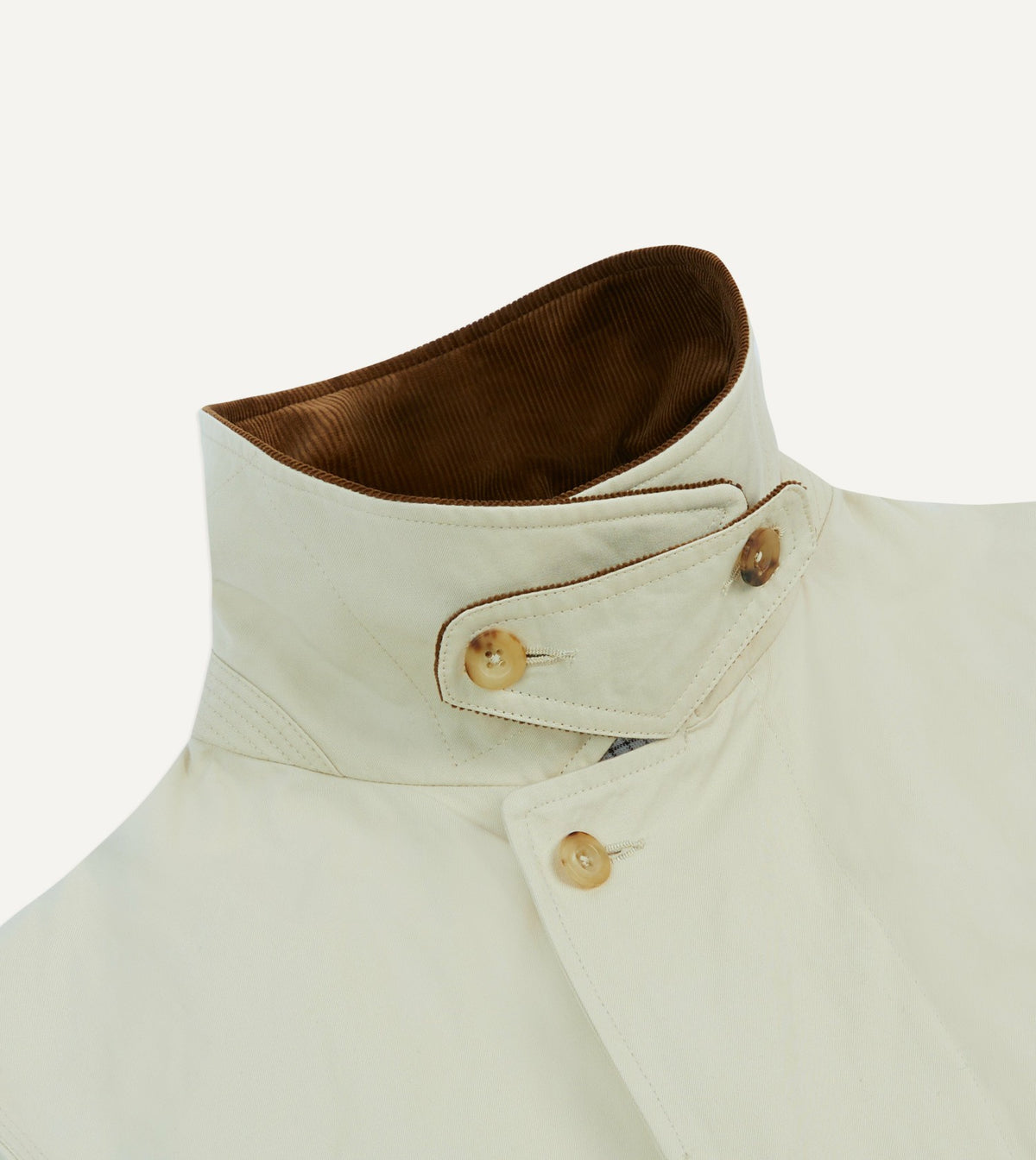Drake's Ecru Cotton Dispatch Raincoat