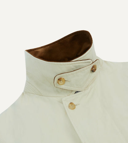 Drake's Ecru Cotton Dispatch Raincoat