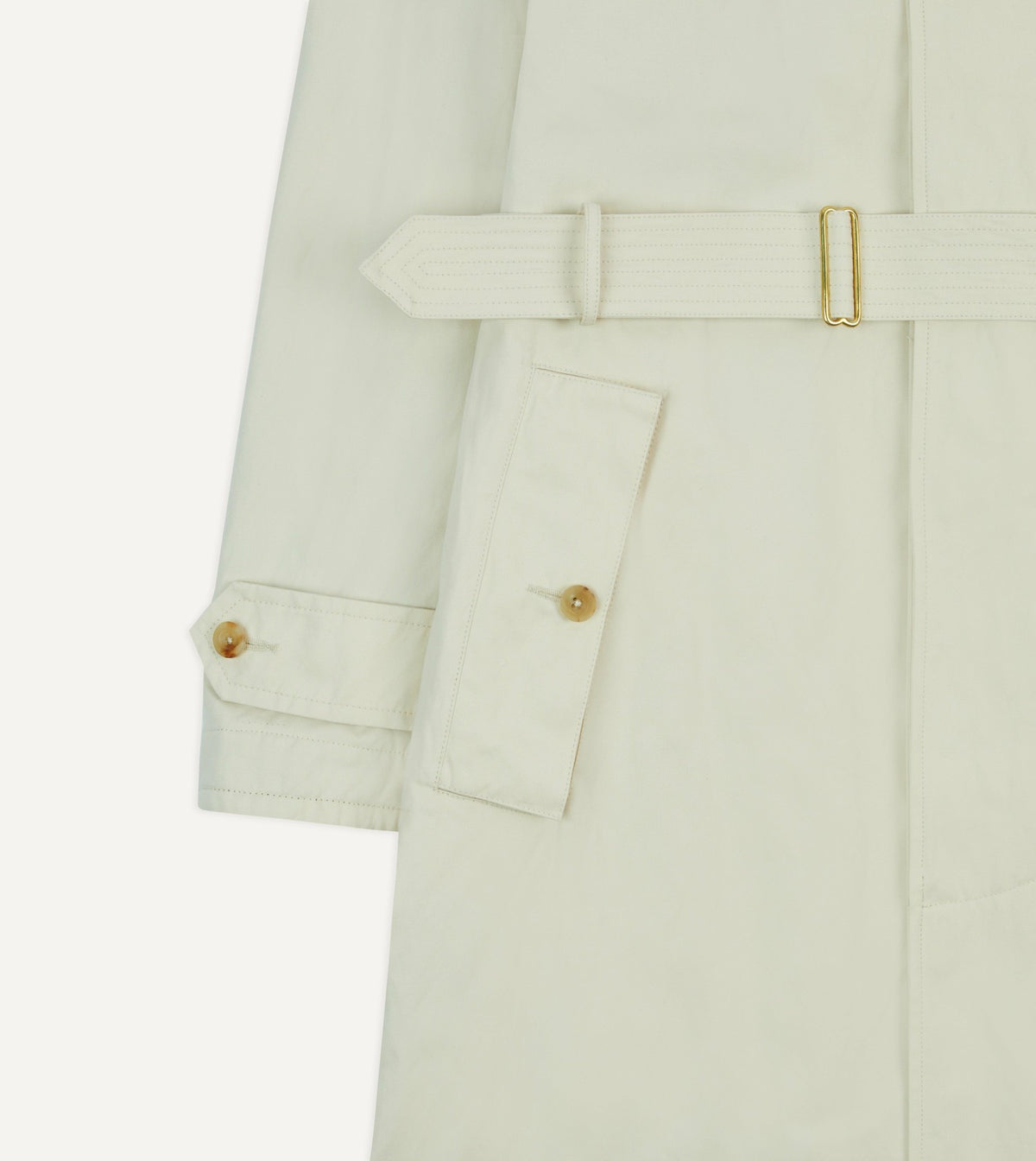 Drake's Ecru Cotton Dispatch Raincoat