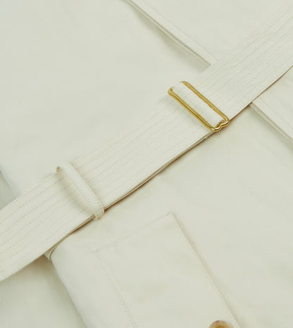 Drake's Ecru Cotton Dispatch Raincoat