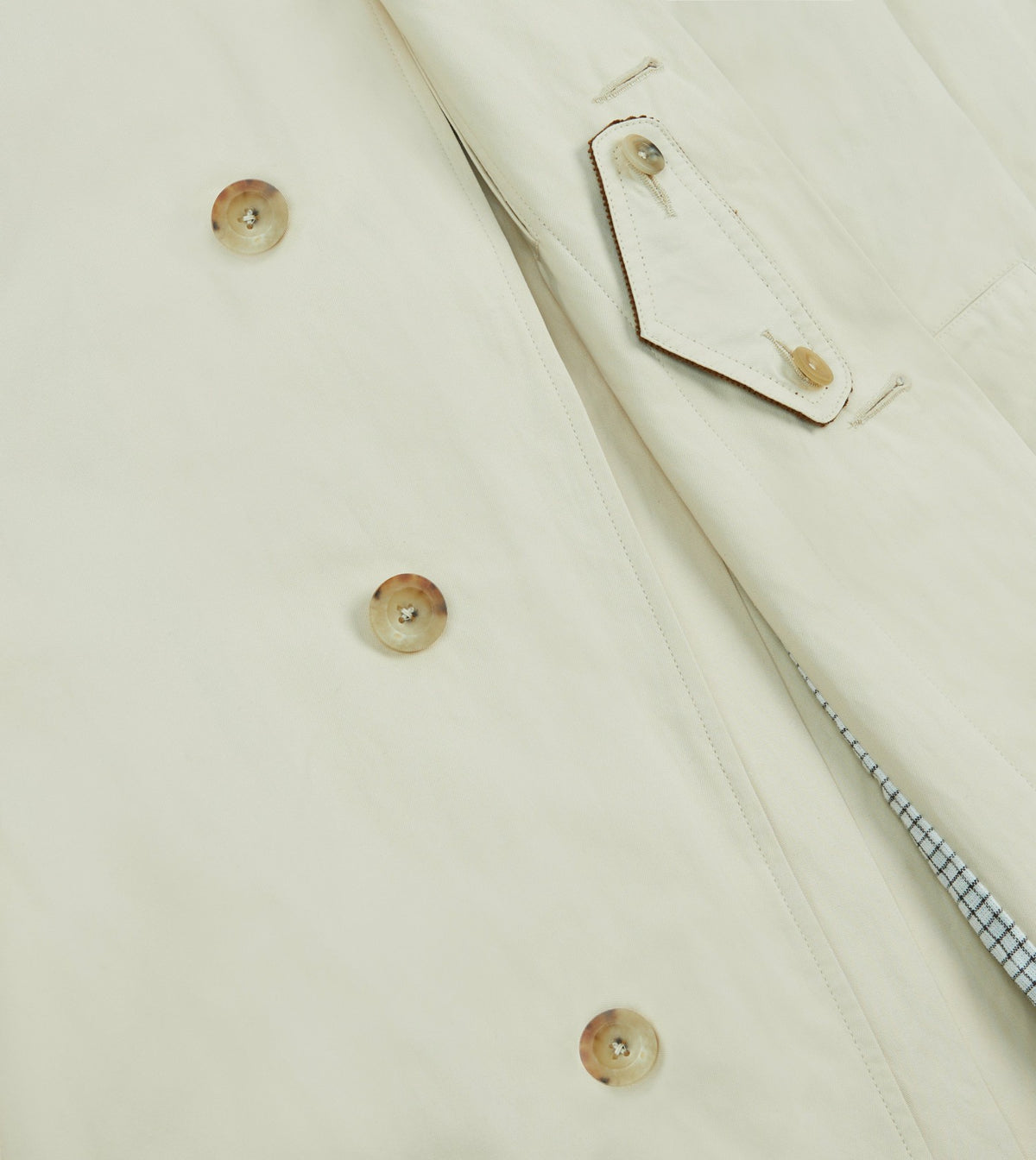 Drake's Ecru Cotton Dispatch Raincoat