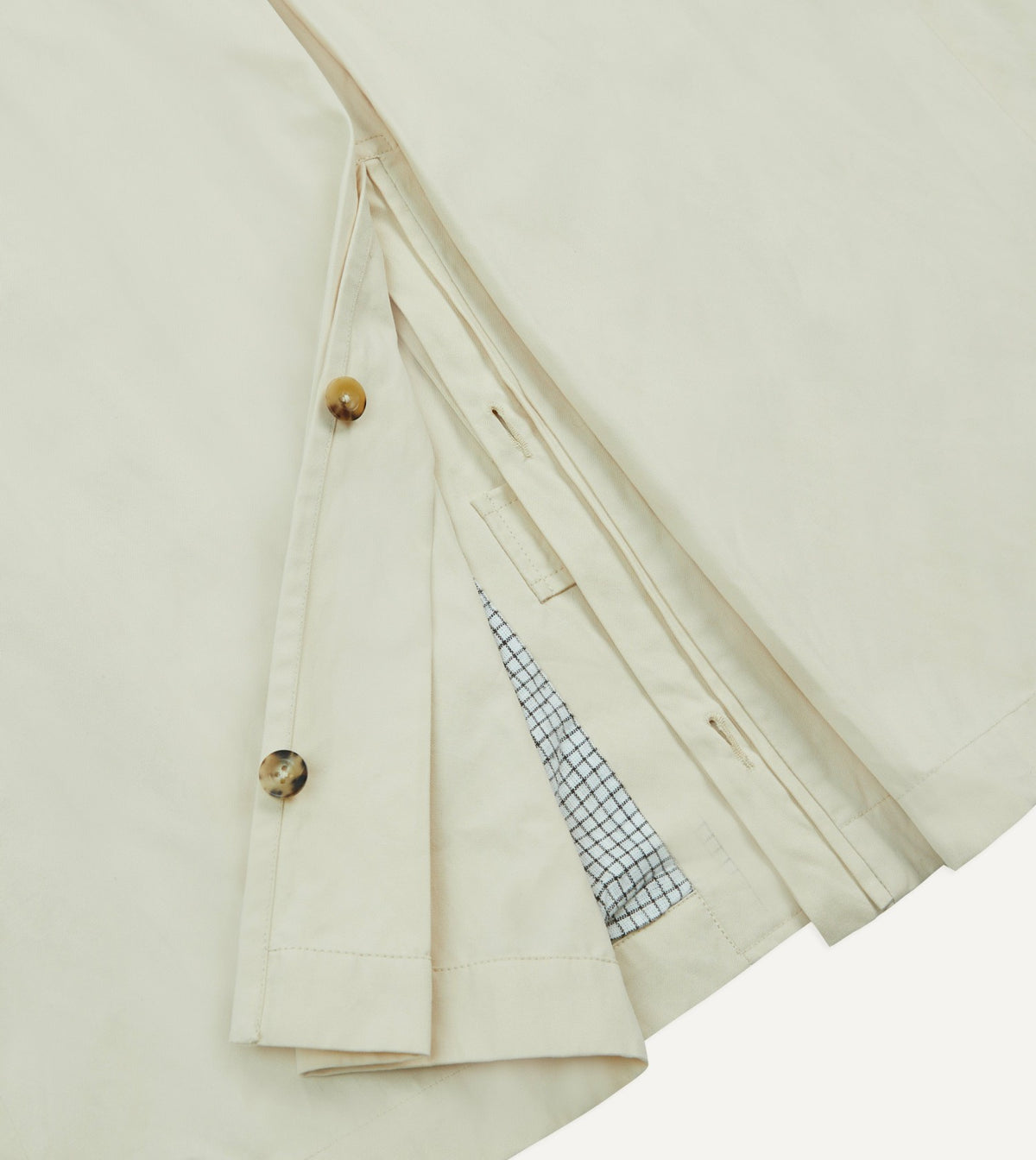 Drake's Ecru Cotton Dispatch Raincoat