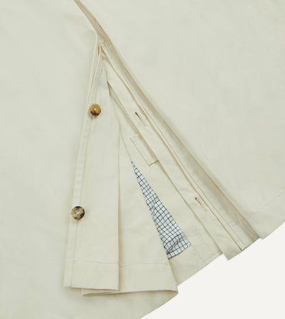 Drake's Ecru Cotton Dispatch Raincoat
