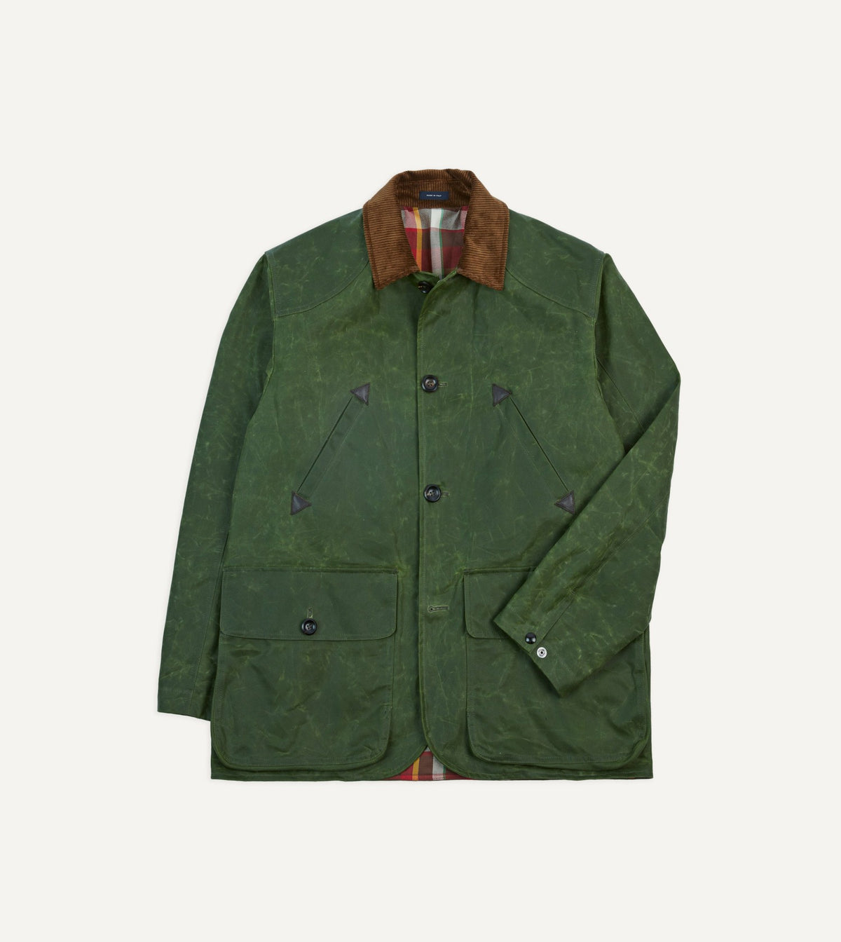 Drake's Green Waxed Cotton Barn Jacket