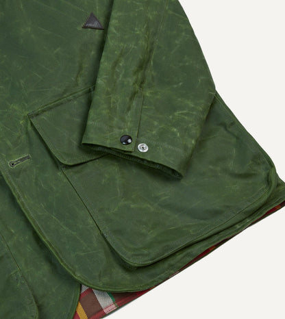 Drake's Green Waxed Cotton Barn Jacket