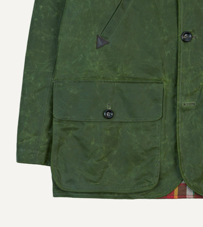Drake's Green Waxed Cotton Barn Jacket