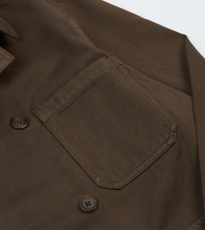 Drake's Brown Cotton Double-Breasted Chore Coat