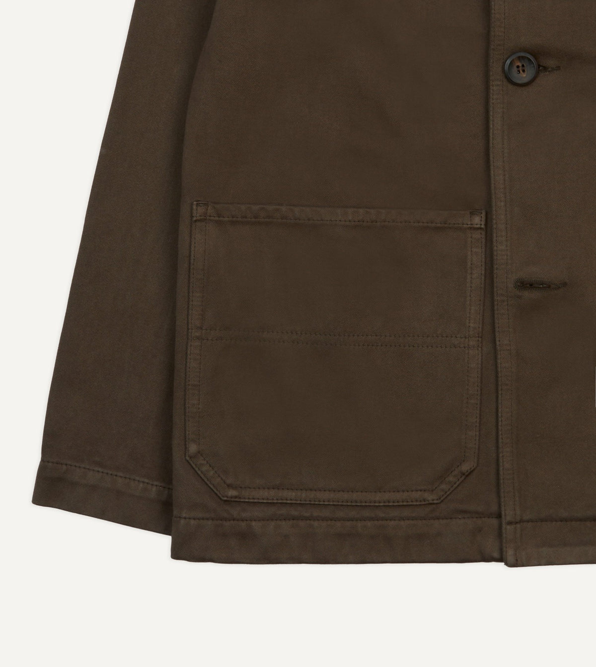 Drake's Brown Cotton Double-Breasted Chore Coat