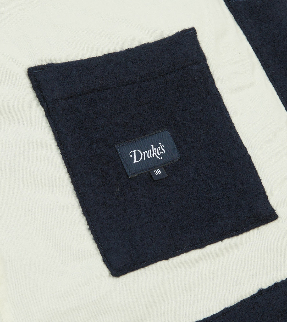 Drake's Navy Wool Three-Pocket Chore Jacket