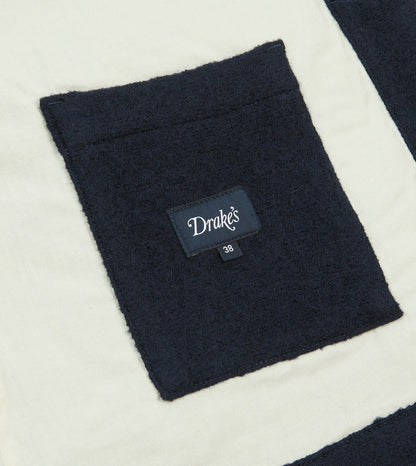 Drake's Navy Wool Three-Pocket Chore Jacket