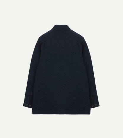 Drake's Navy Wool Three-Pocket Chore Jacket