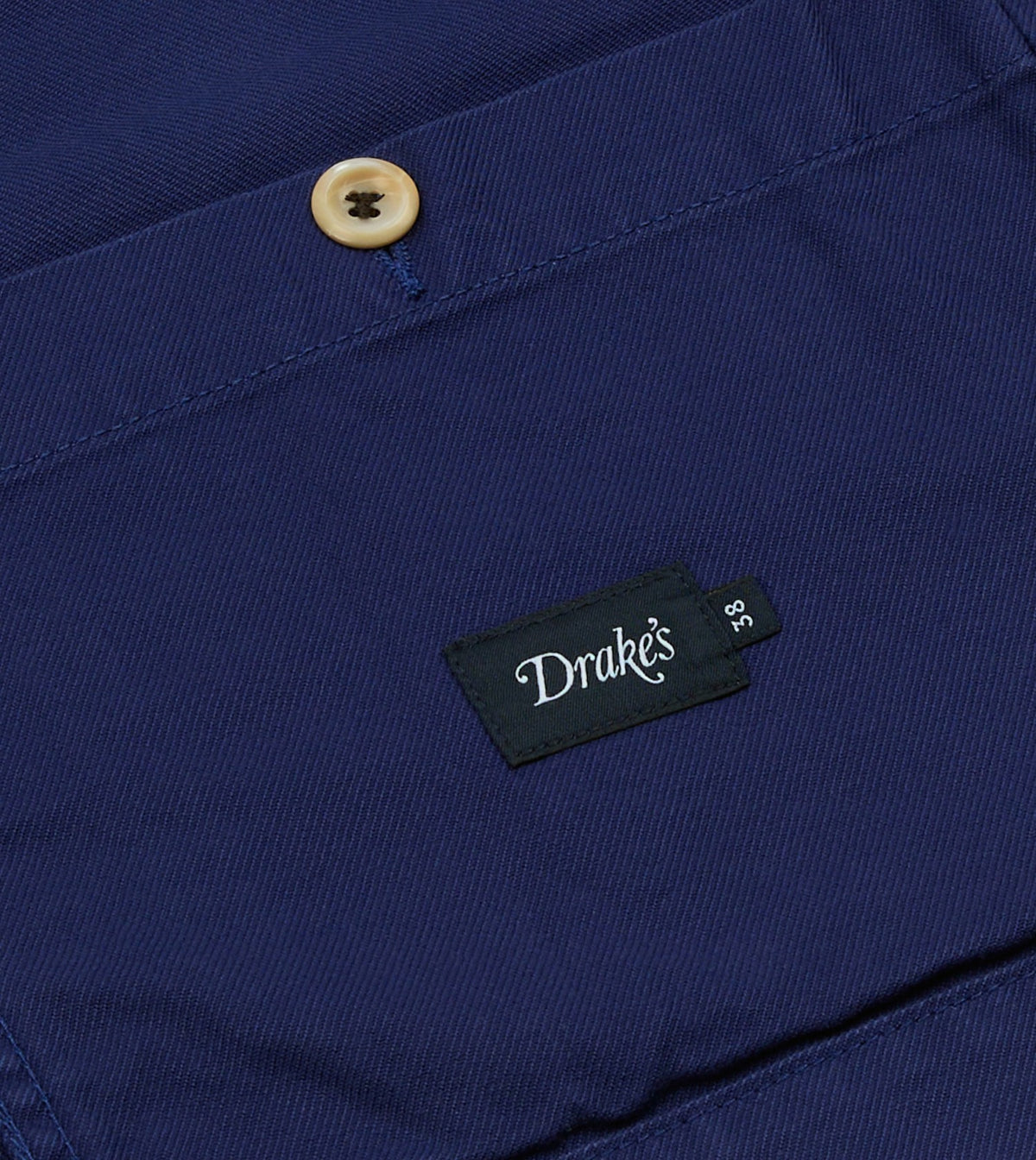 Drake's French Blue Cotton Serge Double-Breasted Chore Coat