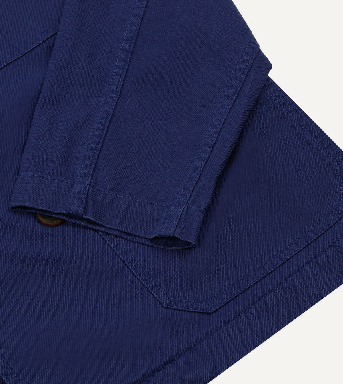 Drake's French Blue Cotton Serge Double-Breasted Chore Coat