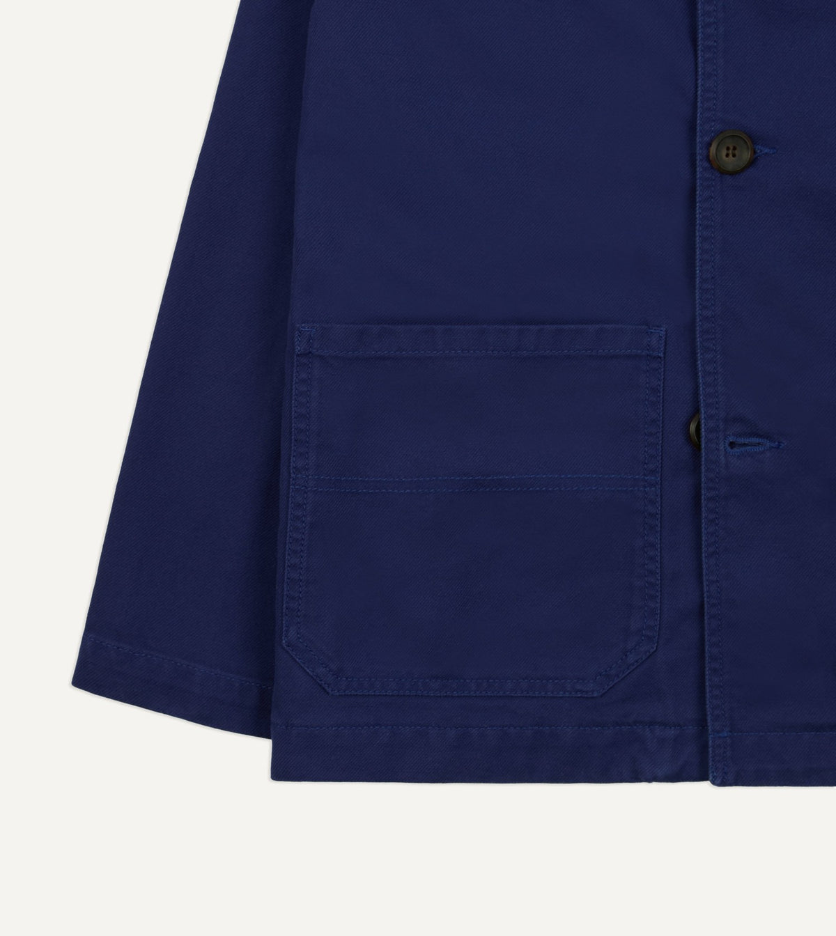 Drake's French Blue Cotton Serge Double-Breasted Chore Coat