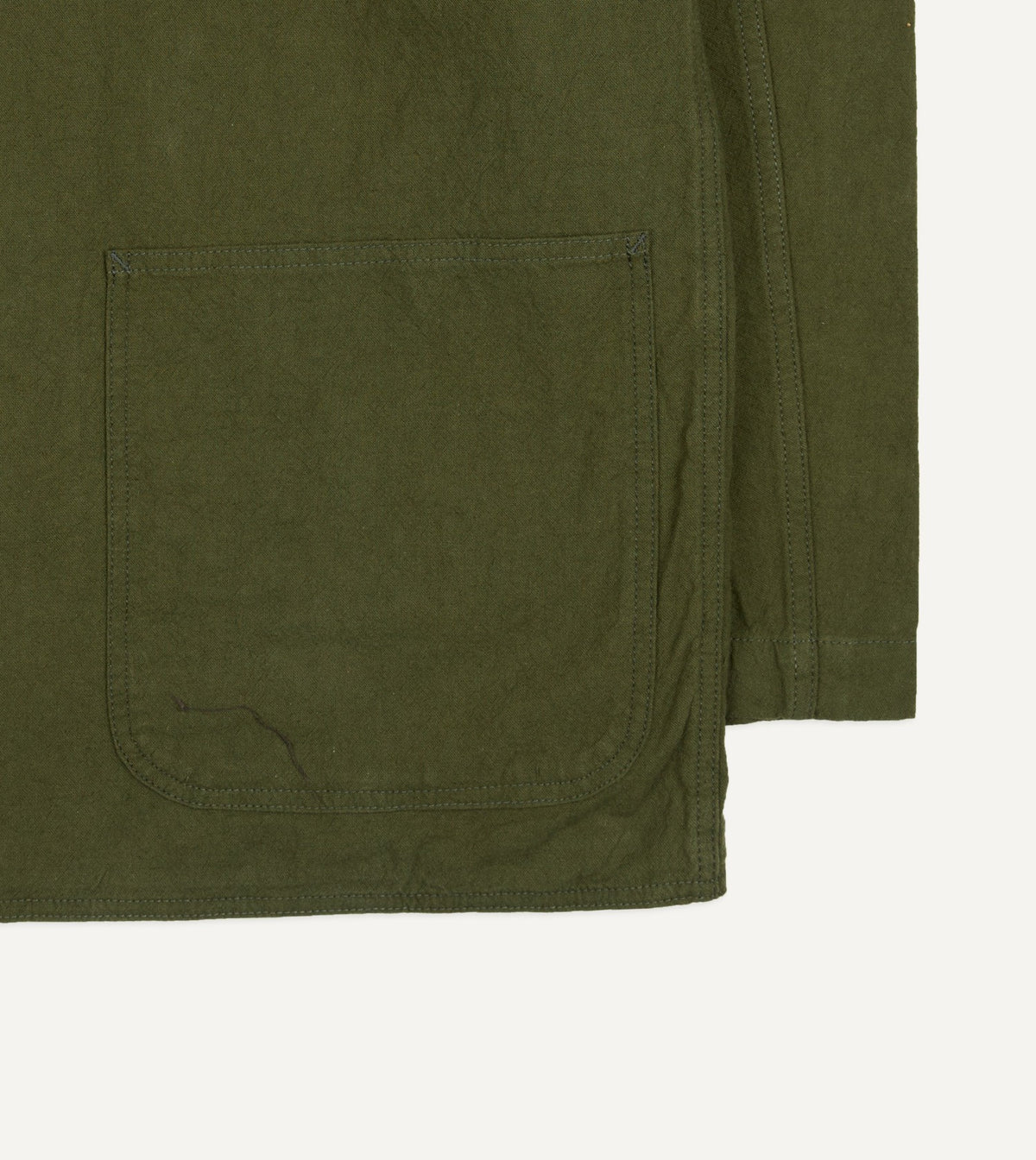 Drake's Green Cotton-Linen Raglan Work Coat