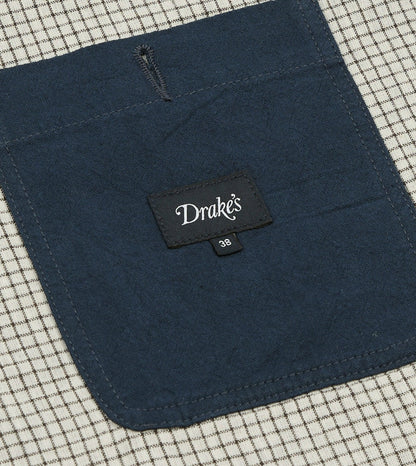 Drake's Navy Cotton-Linen Raglan Work Coat