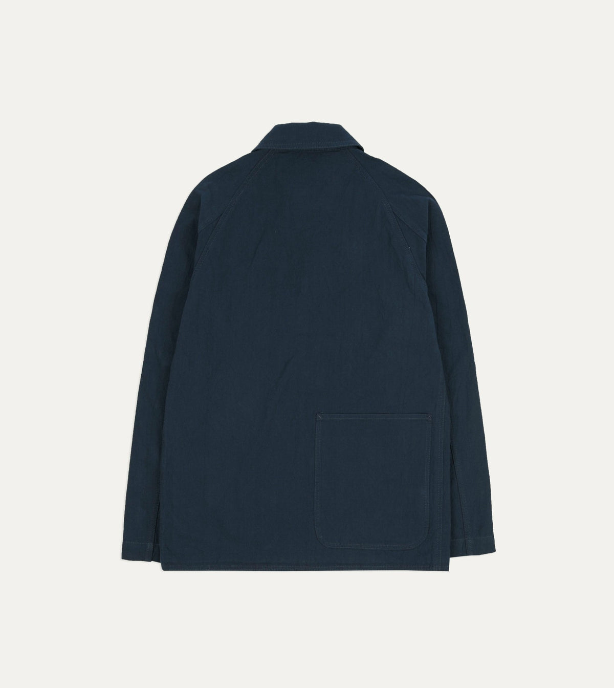 Drake's Navy Cotton-Linen Raglan Work Coat