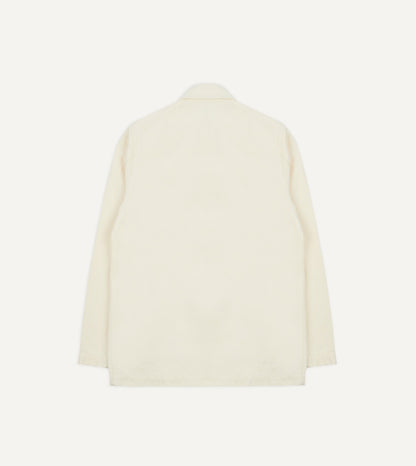 Drake's Ecru Cotton-Linen Double-Breasted Chore Coat