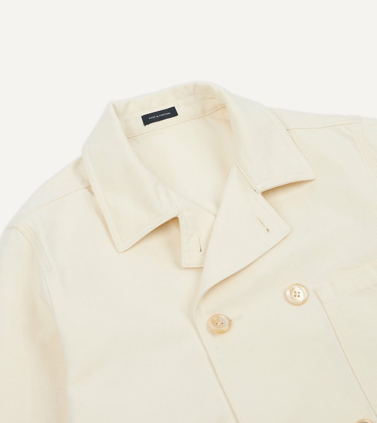 Drake's Ecru Cotton-Linen Double-Breasted Chore Coat