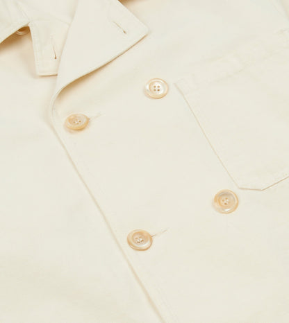Drake's Ecru Cotton-Linen Double-Breasted Chore Coat