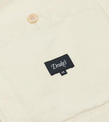 Drake's Ecru Cotton-Linen Double-Breasted Chore Coat