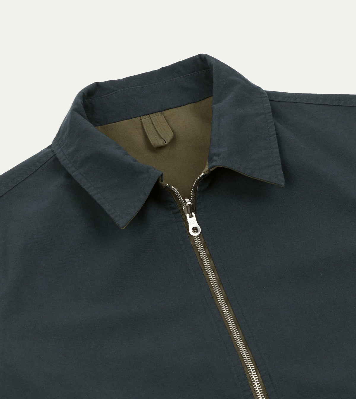 Drake's Olive and Navy Reversible Cotton Blouson Jacket