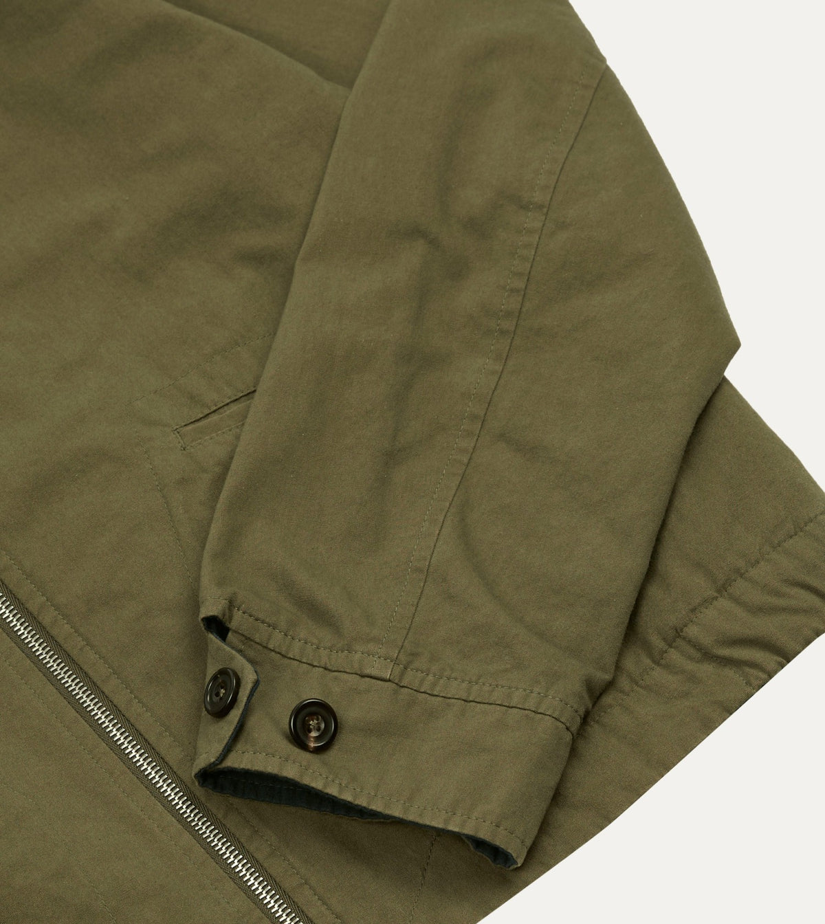 Drake's Olive and Navy Reversible Cotton Blouson Jacket