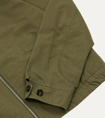 Drake's Olive and Navy Reversible Cotton Blouson Jacket