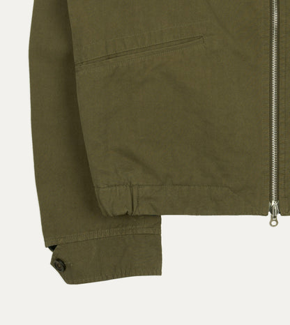Drake's Olive and Navy Reversible Cotton Blouson Jacket