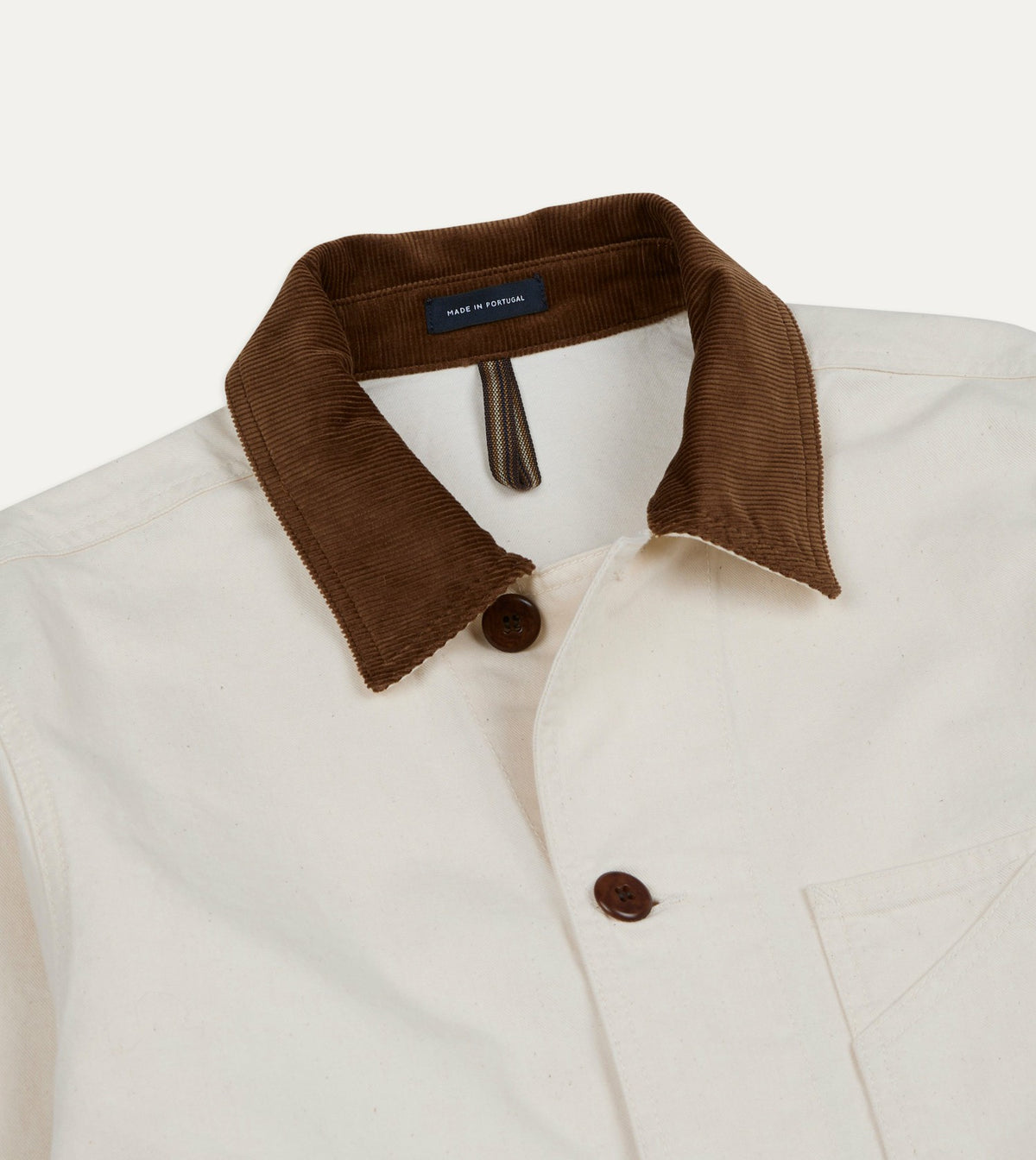 Drake's Ecru Cotton Twill Fatigue Jacket