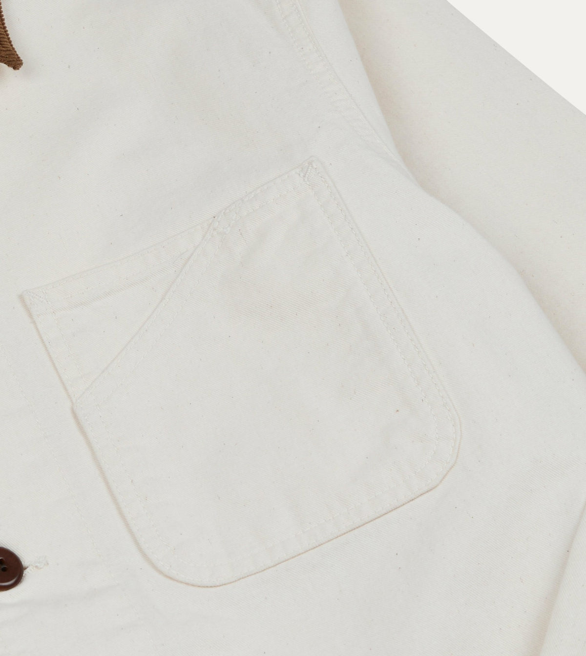 Drake's Ecru Cotton Twill Fatigue Jacket