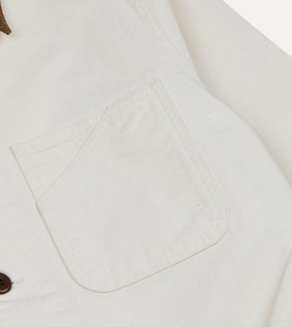 Drake's Ecru Cotton Twill Fatigue Jacket