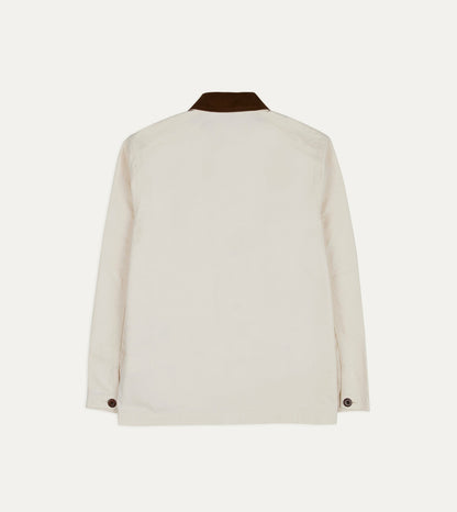 Drake's Ecru Cotton Twill Fatigue Jacket