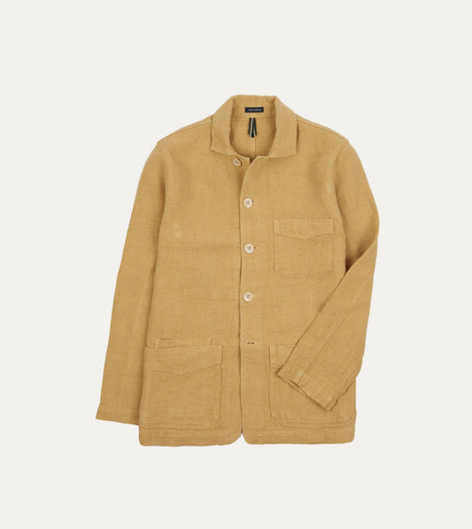 Drake's Sand Linen Five-Pocket Chore Jacket