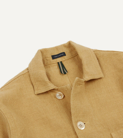 Drake's Sand Linen Five-Pocket Chore Jacket