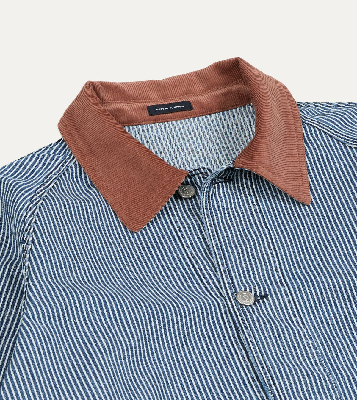 Drake's Indigo Stripe Denim Field Jacket