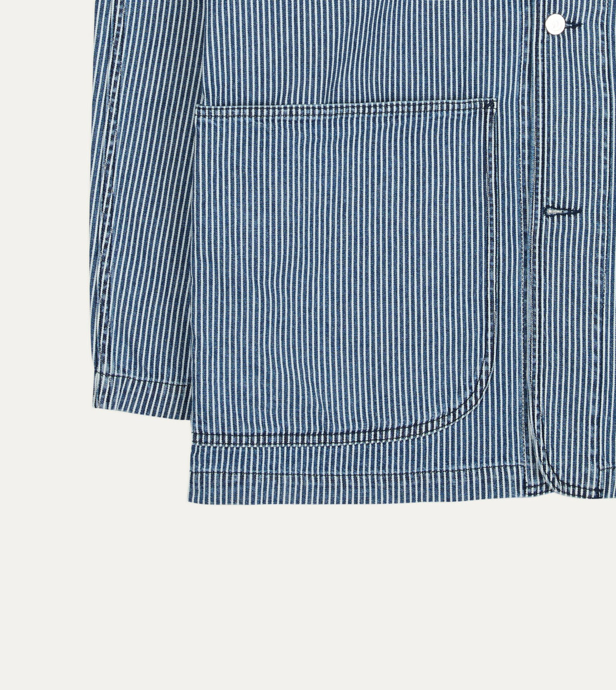 Drake's Indigo Stripe Denim Field Jacket