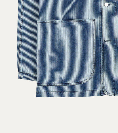 Drake's Indigo Stripe Denim Field Jacket