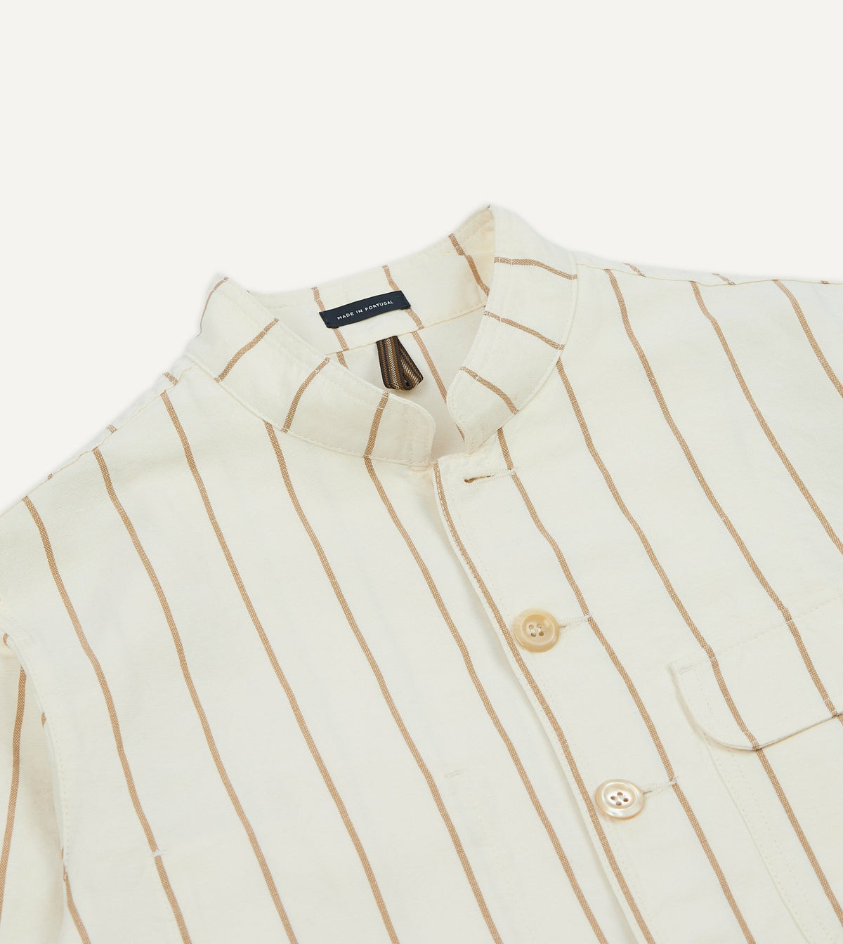 Drake's Ecru Stripe Canapa Forestière Jacket